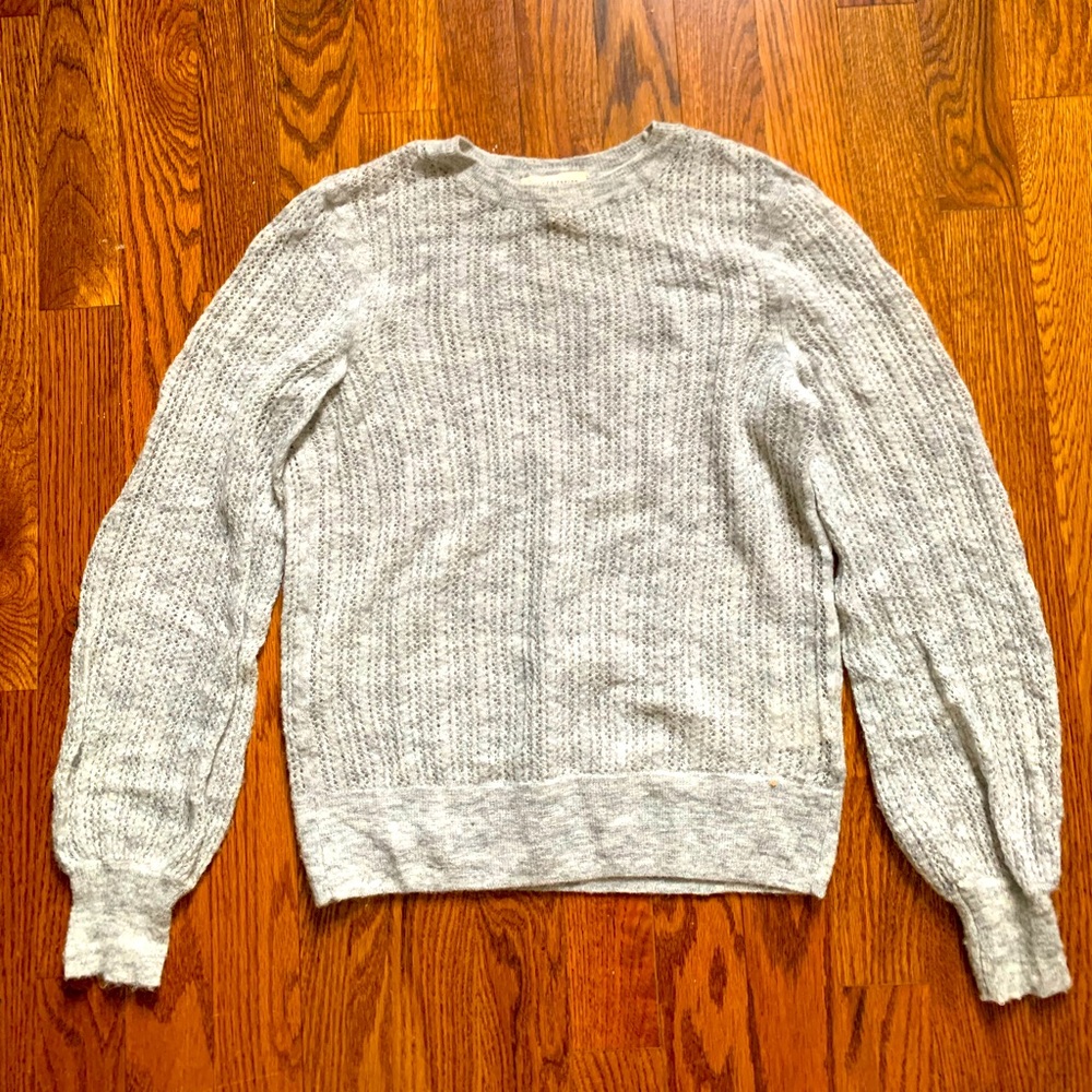 Rebecca Taylor heather grey pointelle sweater, size XS